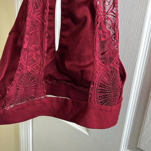 Lulus Burgundy Halter Back Lace Top - Picture 5 of 6